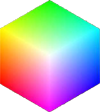 peace cube - icon of peaceful transformation, twin virtual light and colour cube
